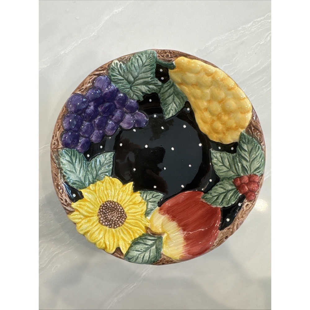 Fitz Floyd 93 fruit plate bowl hand painted japan grapes